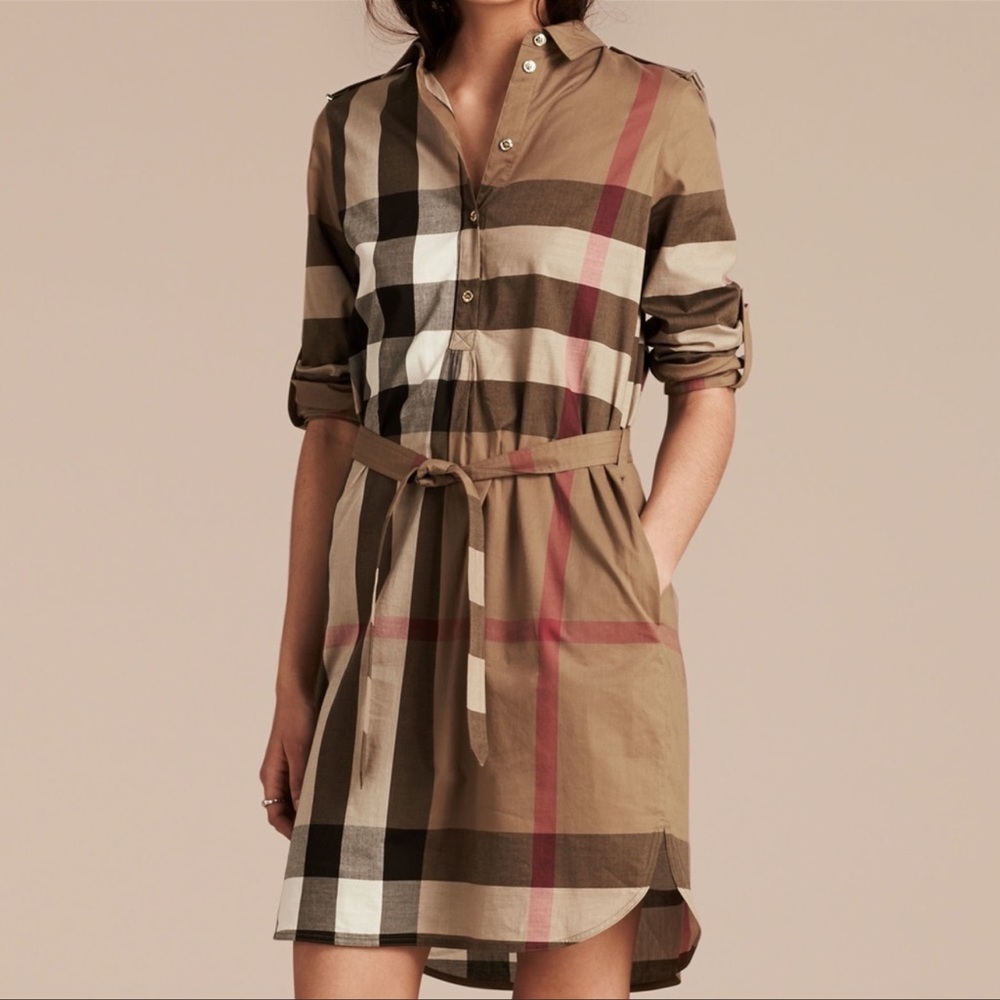 Authentic Classic Burberry classic print cotton dress in like new condition.